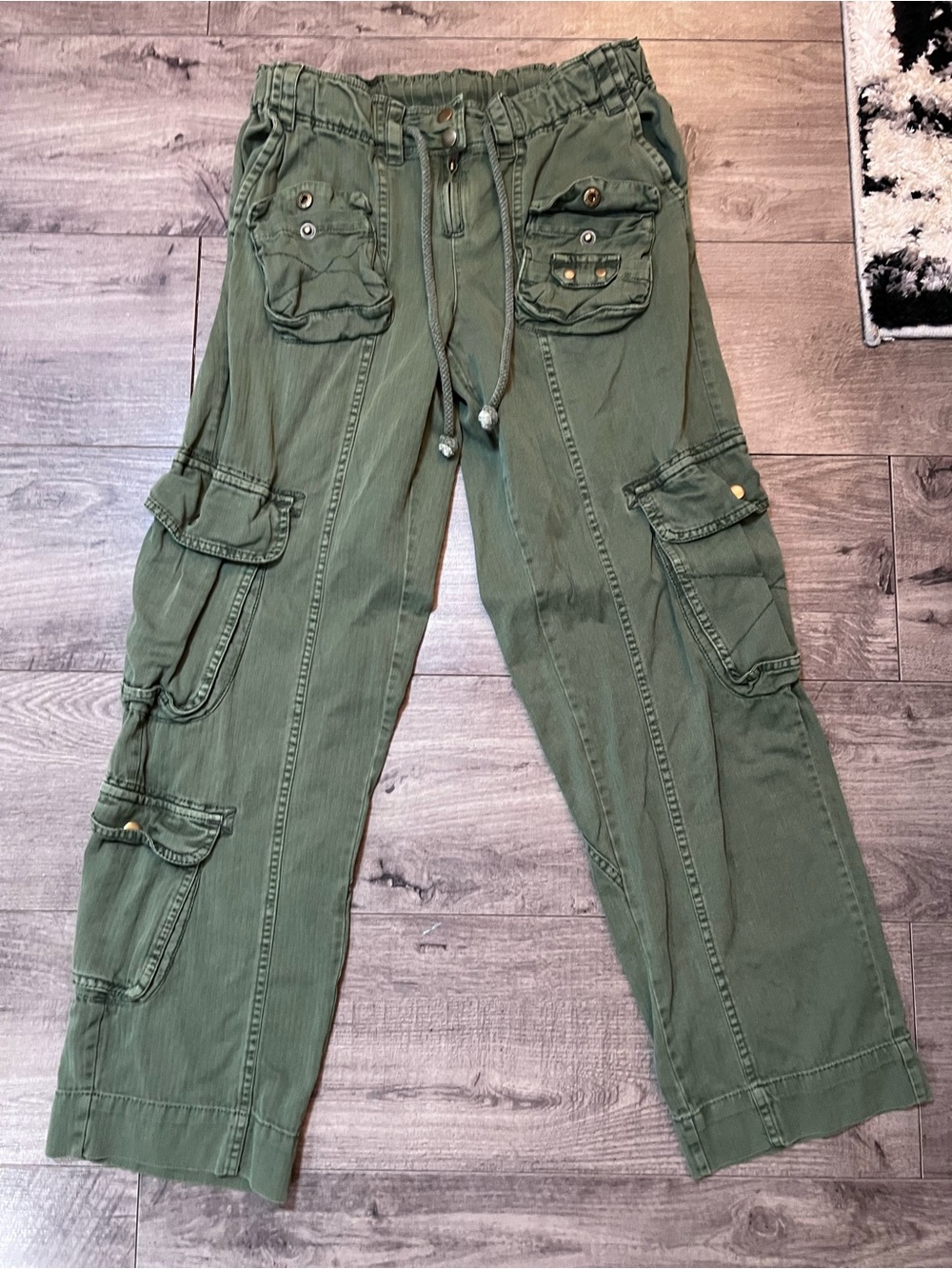 Free People Olive Green Women's Cargo Pants with Utility Pockets